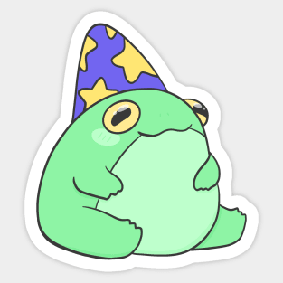 Chubby frog wizard Sticker